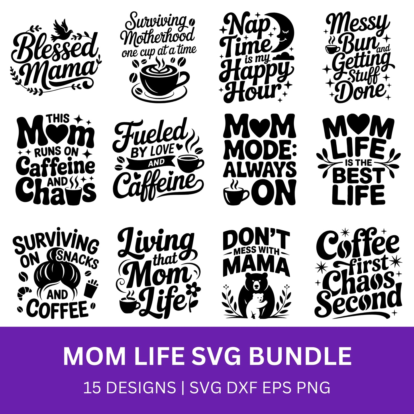 Mom Life SVG Bundle PLR