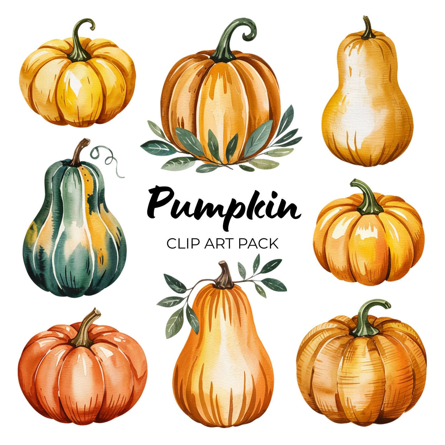 Pumpkin Clipart Pack PLR
