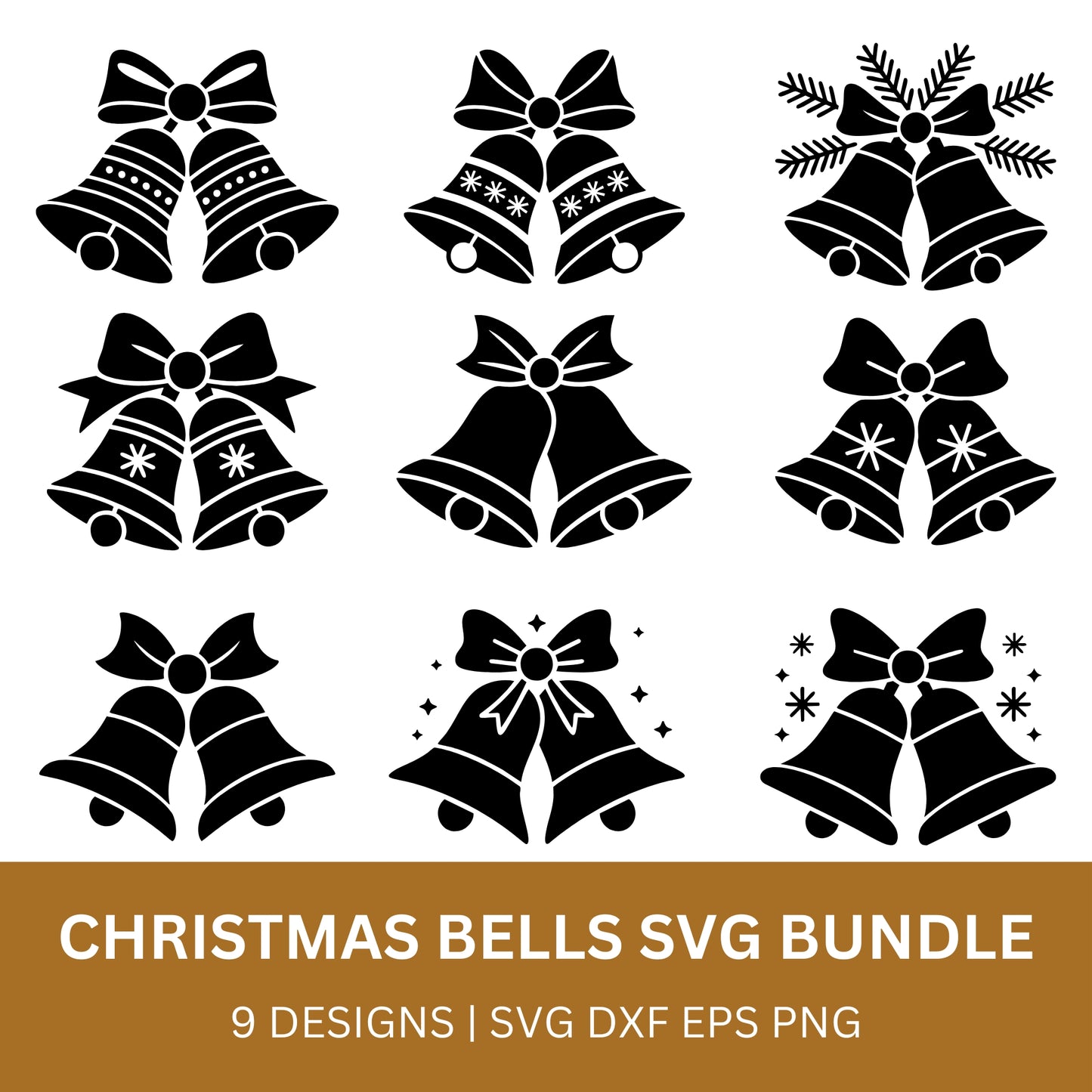 Christmas Bells SVG Bundle with PLR