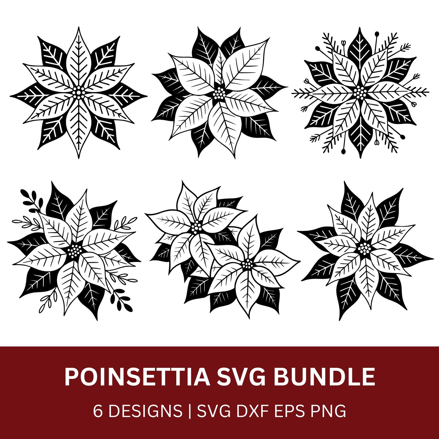 Poinsettia SVG Bundle with PLR