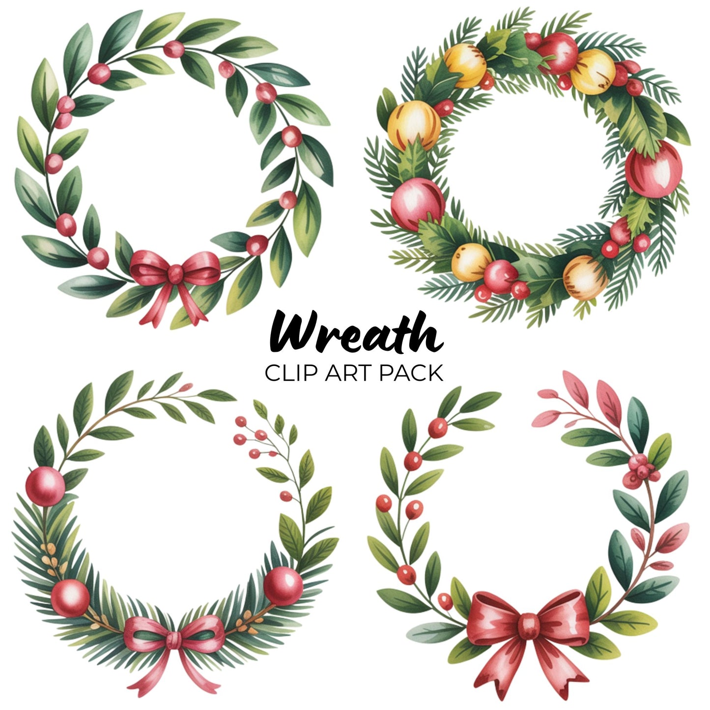 Wreath Clipart Pack PLR