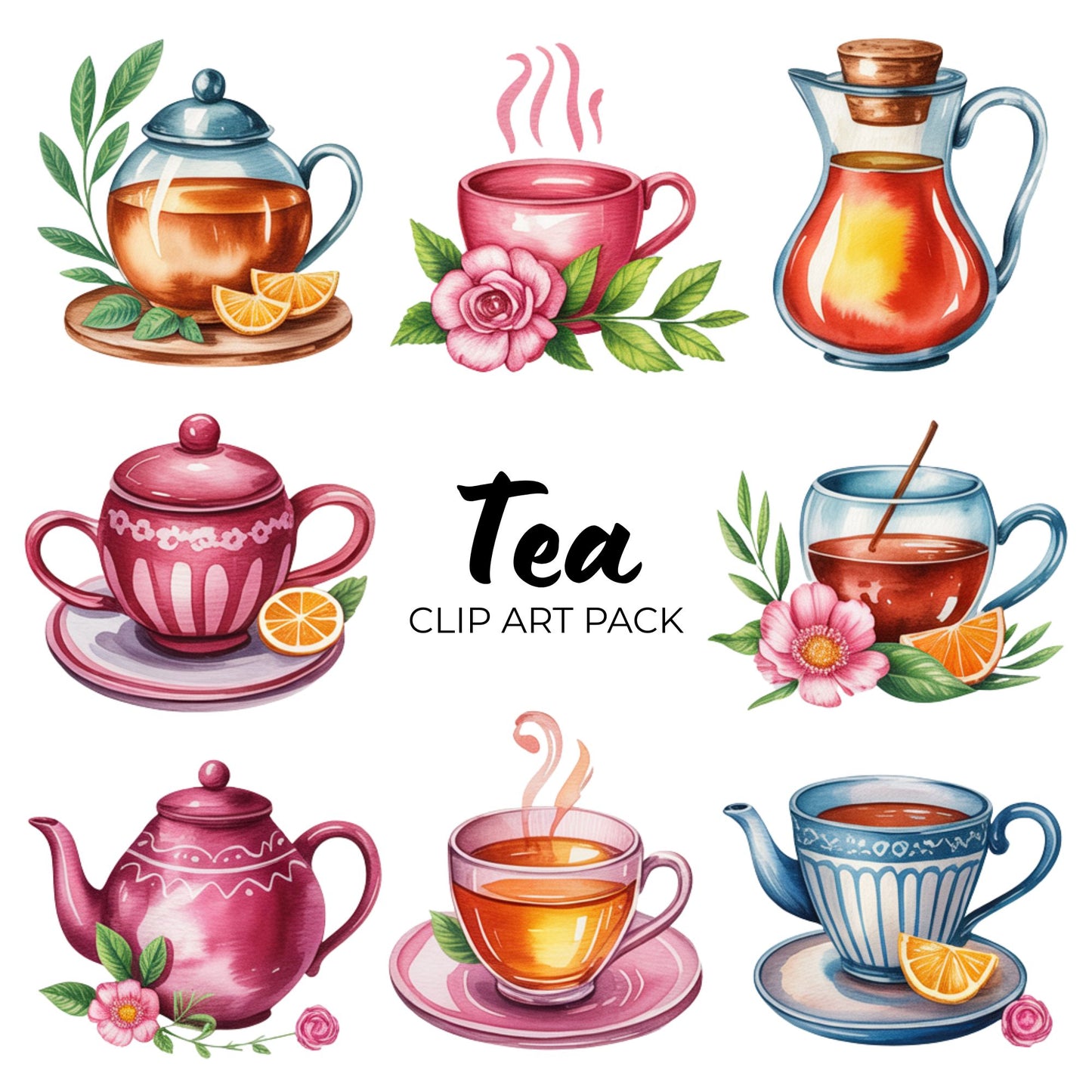 Tea Clipart Pack PLR