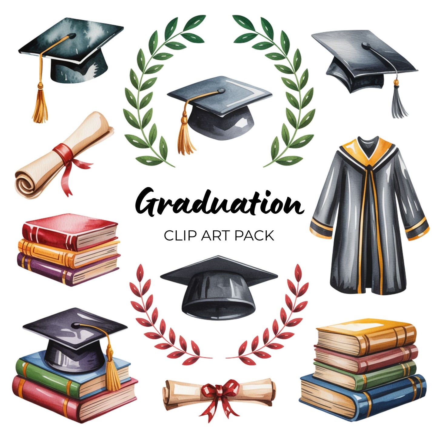 Graduation Clipart Pack PLR