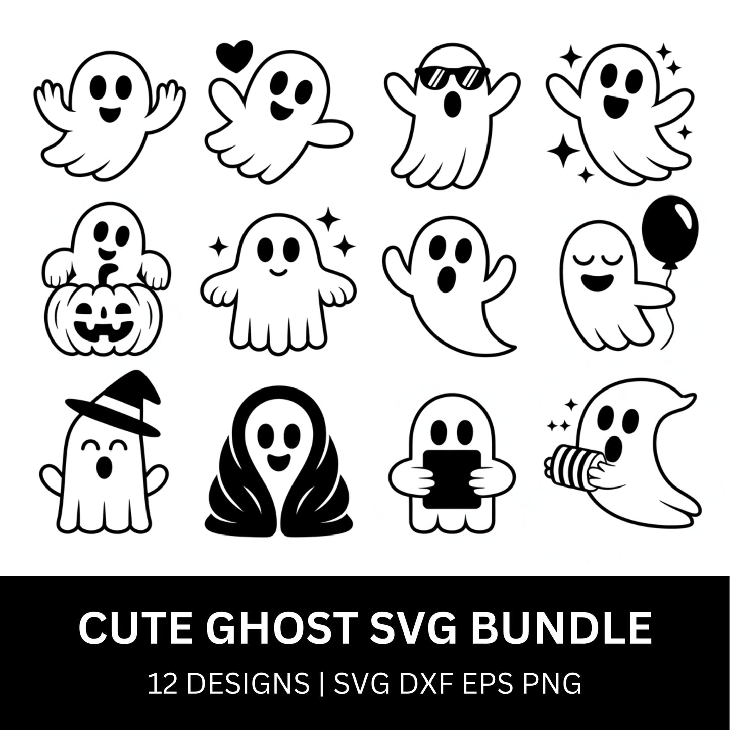 Cute Ghost SVG Bundle PLR