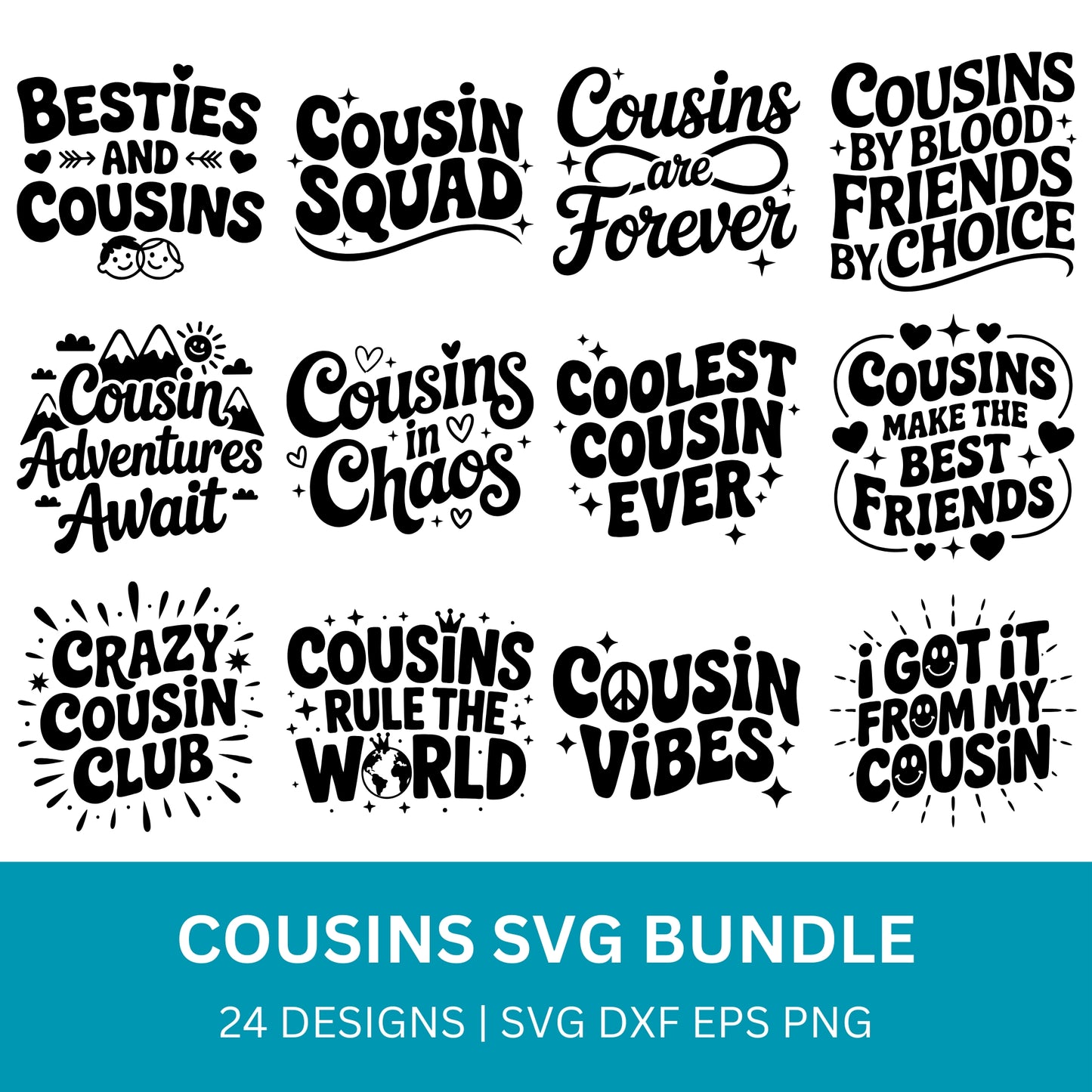 Cousins SVG Bundle PLR