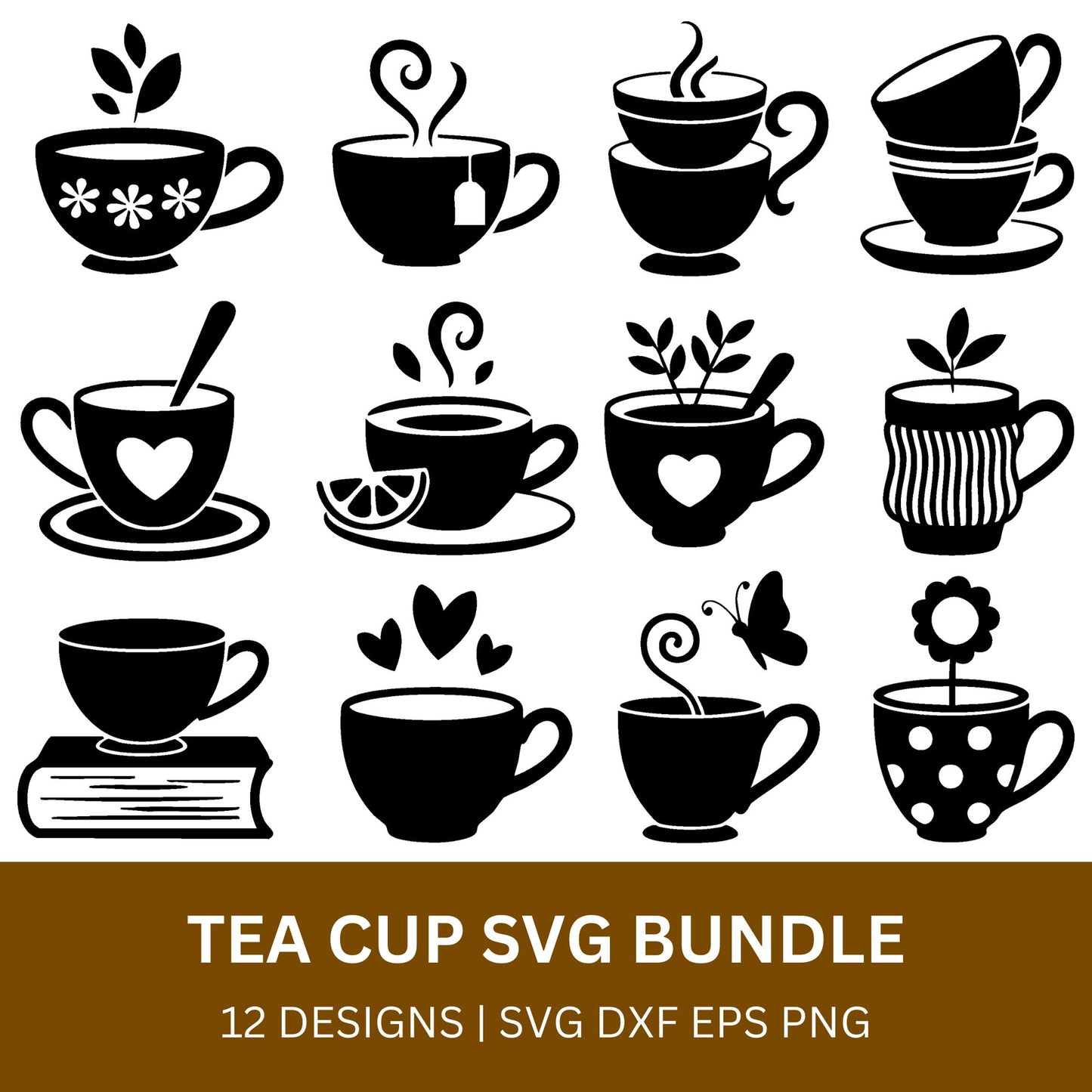Tea Cup SVG Bundle PLR