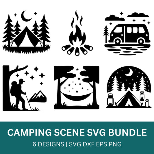 Camping Scene SVG Bundle PLR