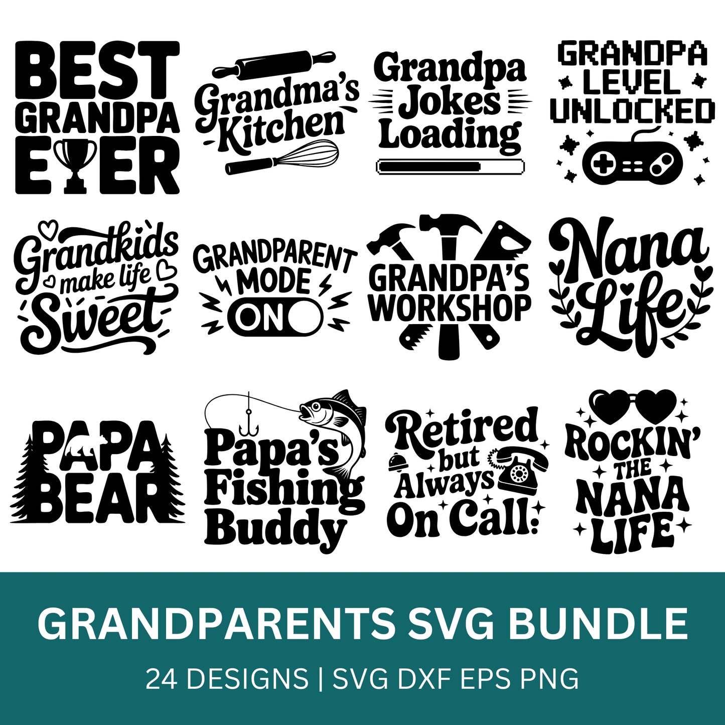 Grandparents SVG Bundle PLR