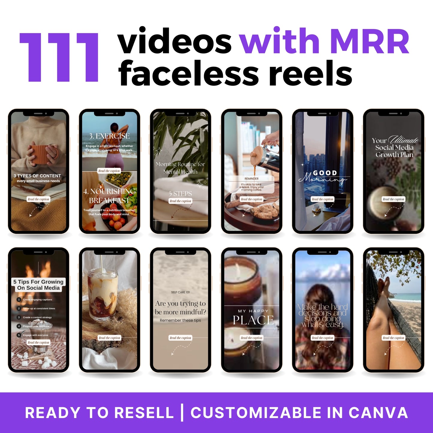 111 Faceless Reels Videos for Digital Marketing with MRR Resell Rights