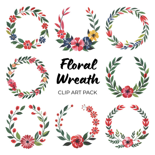 Floral Wreath Clipart Pack PLR