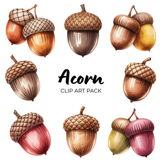 Acorn Clipart Pack PLR
