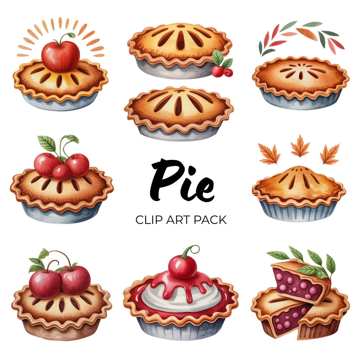 Pie Clipart Pack PLR