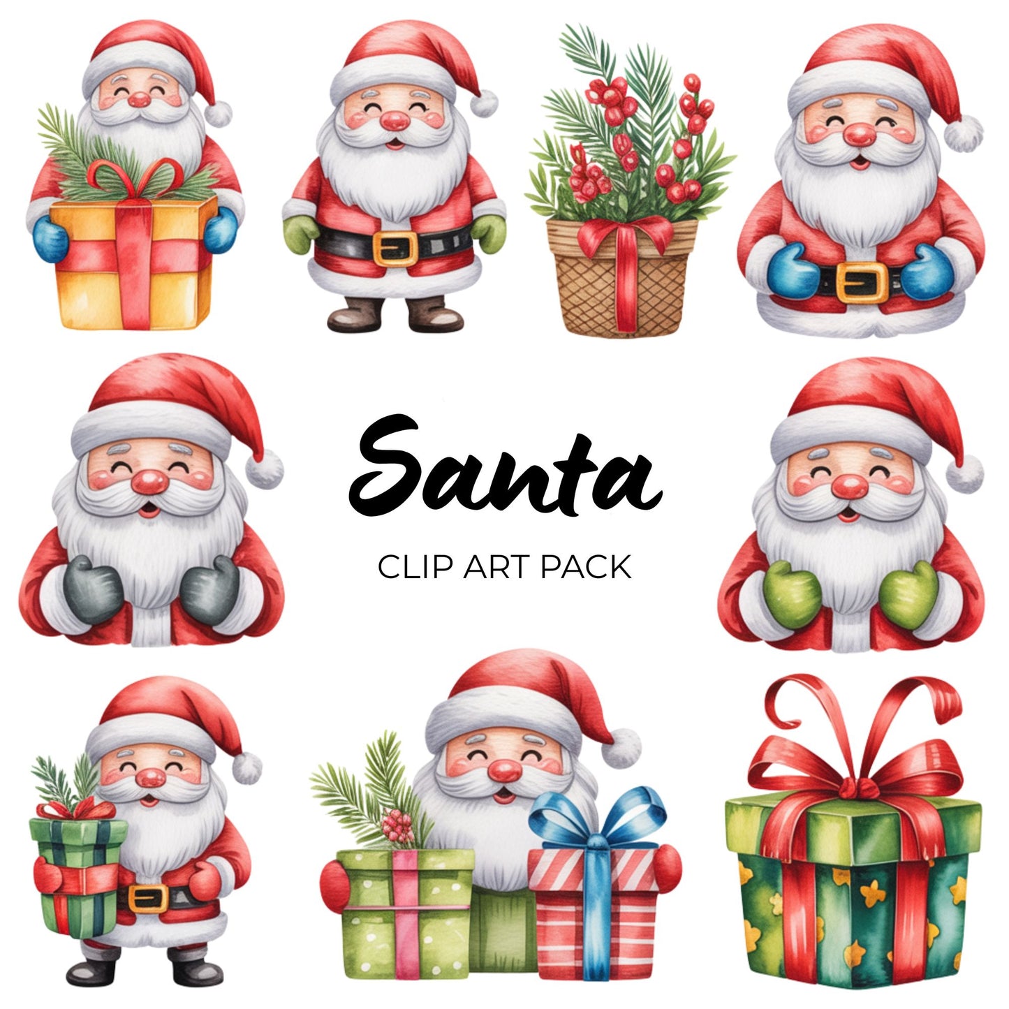 Santa Clipart Pack PLR