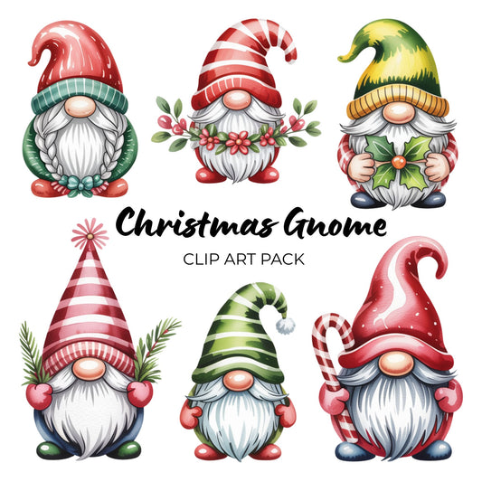 Christmas Gnome Clipart Pack PLR