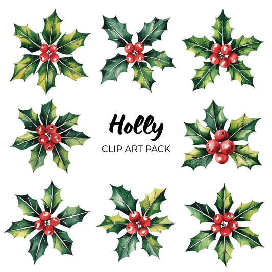 Holly Clipart Pack PLR