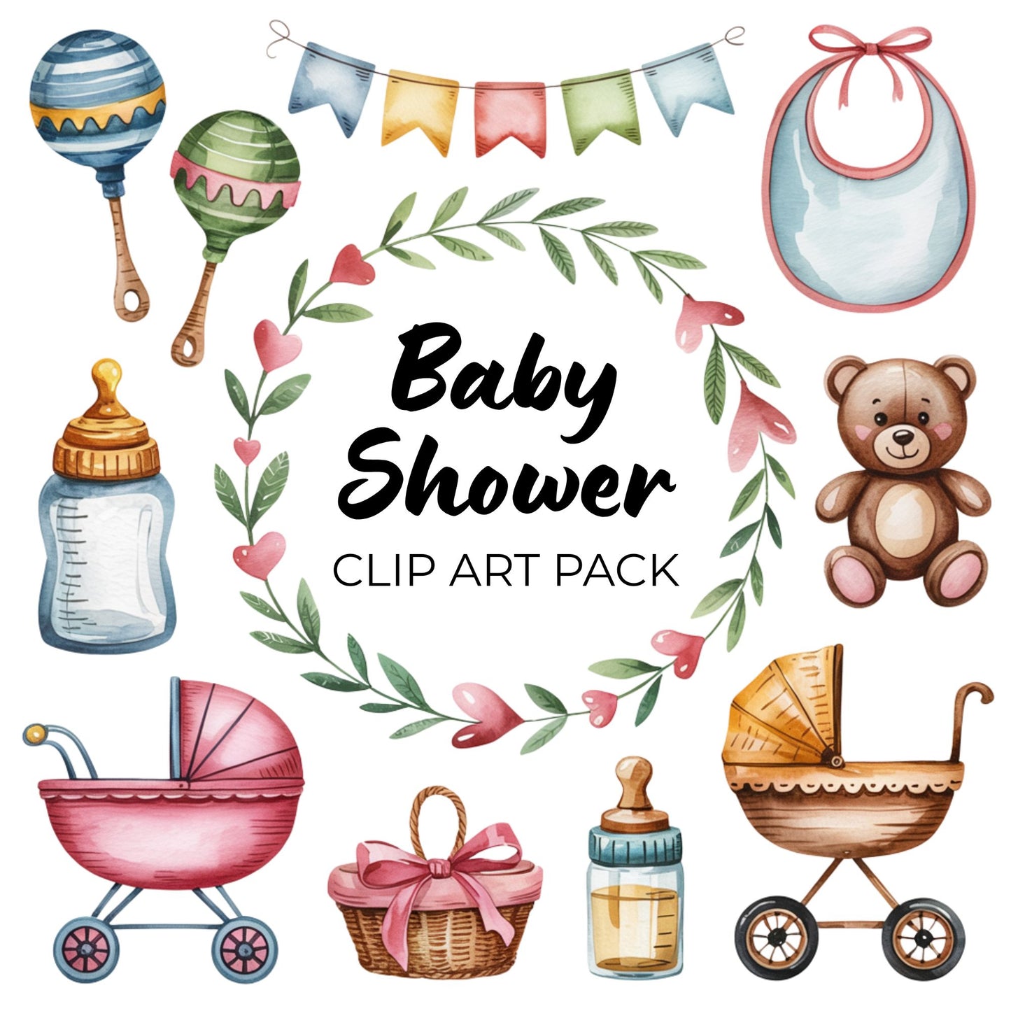 Baby Shower Clipart Pack PLR