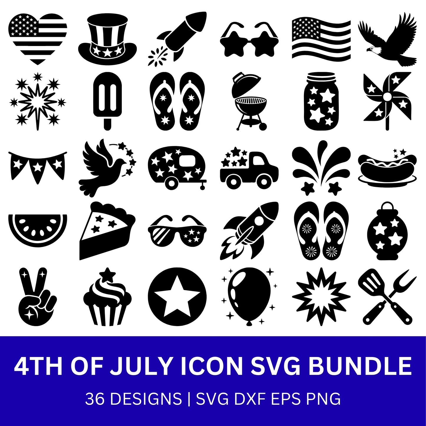 4th of July Icon SVG Bundle PLR
