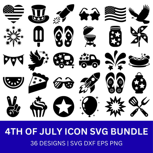 4th of July Icon SVG Bundle PLR