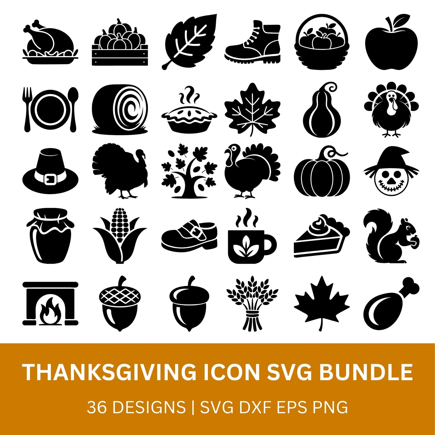 Thanksgiving Icon SVG Bundle PLR