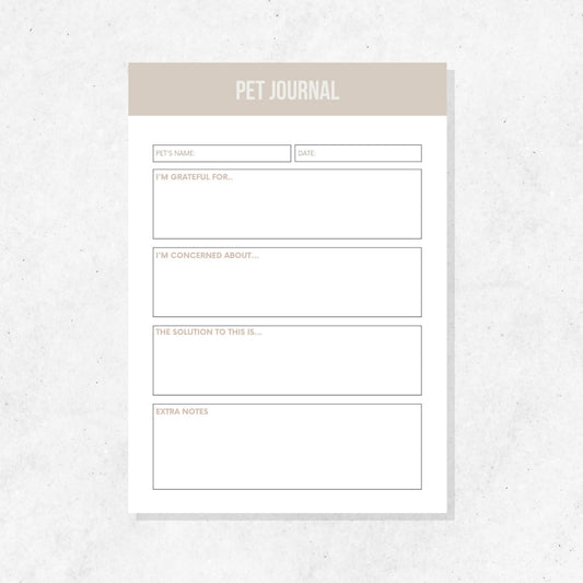 Pet Journal Printable Template PLR