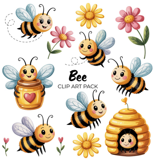 Bee Clipart Pack PLR