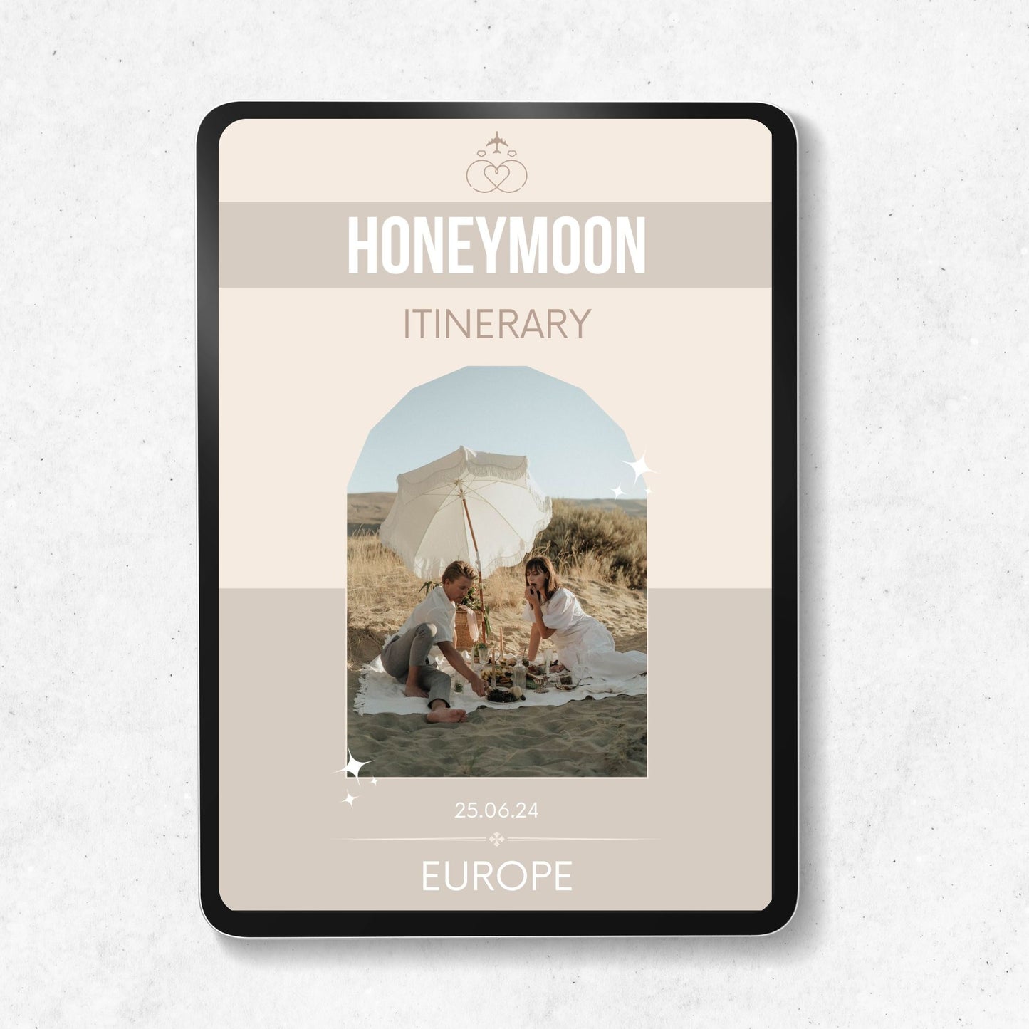 Honeymoon Itinerary Template Tablet PLR