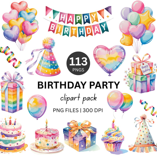 Birthday Party Clipart Pack PLR
