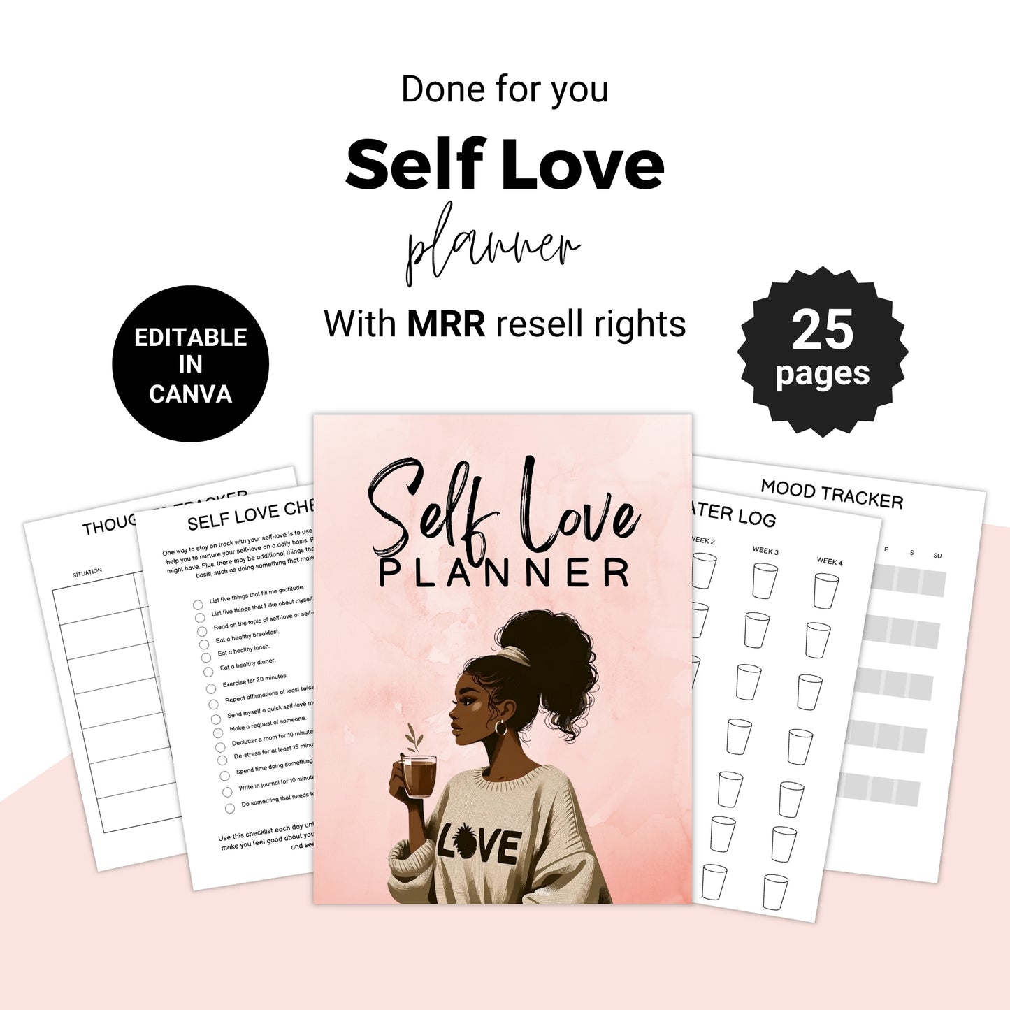 6 in 1 Self Care Planners with MRR Resell Rights