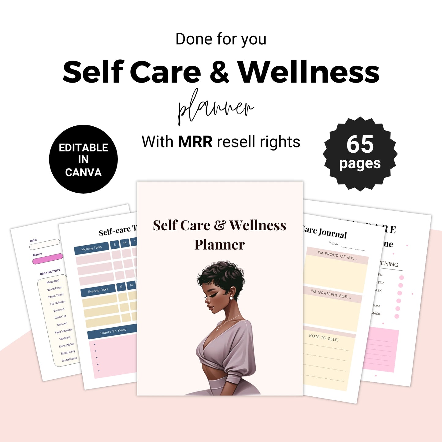 6 in 1 Self Care Planners with MRR Resell Rights
