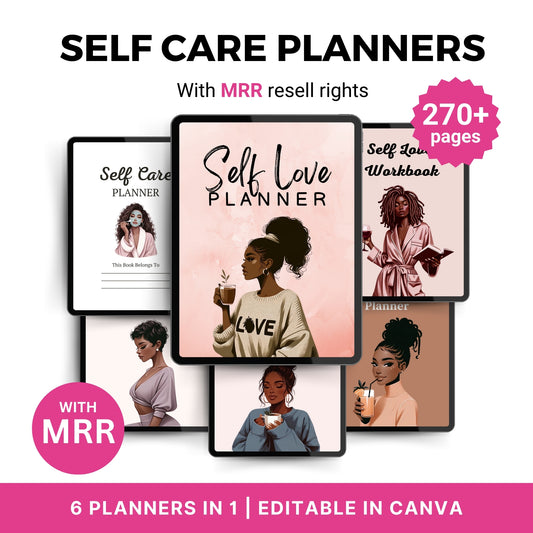 6 in 1 Self Care Planners with MRR Resell Rights